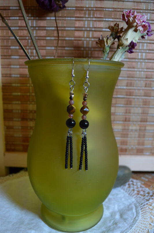 Earrings - Multicolor stone with star accent