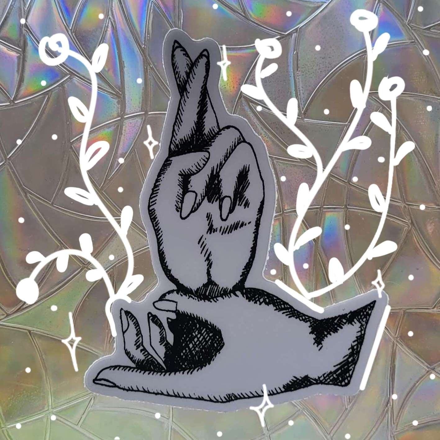Good Luck Hands Sticker